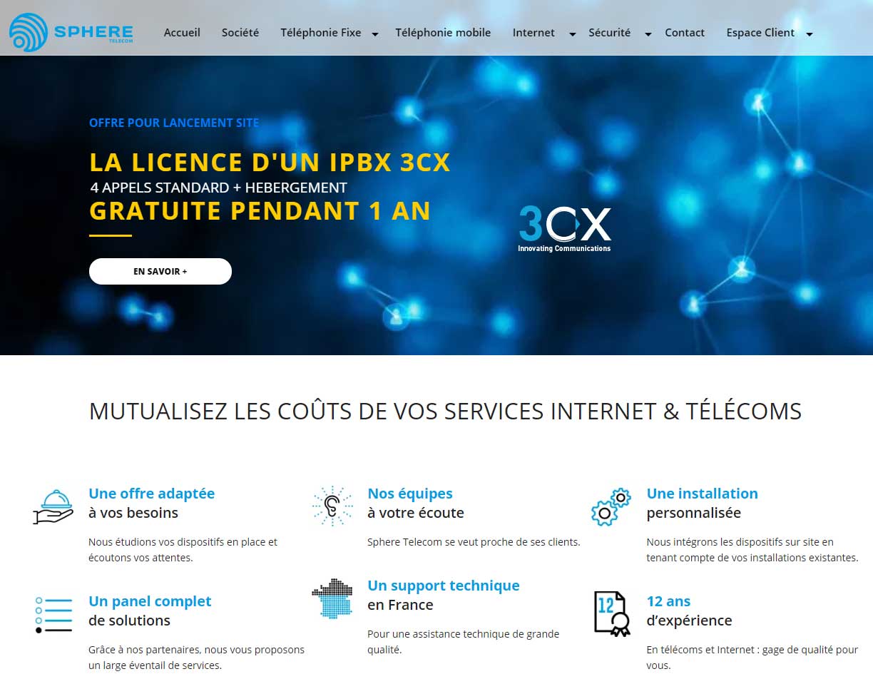 SPHERE TELECOM – Services télécoms et Internet SPHERE TELECOM – Services télécoms et Internet